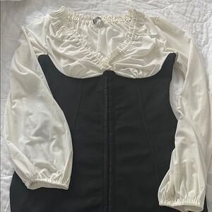 Fashion Nova Black and White Long Sleeve Dress